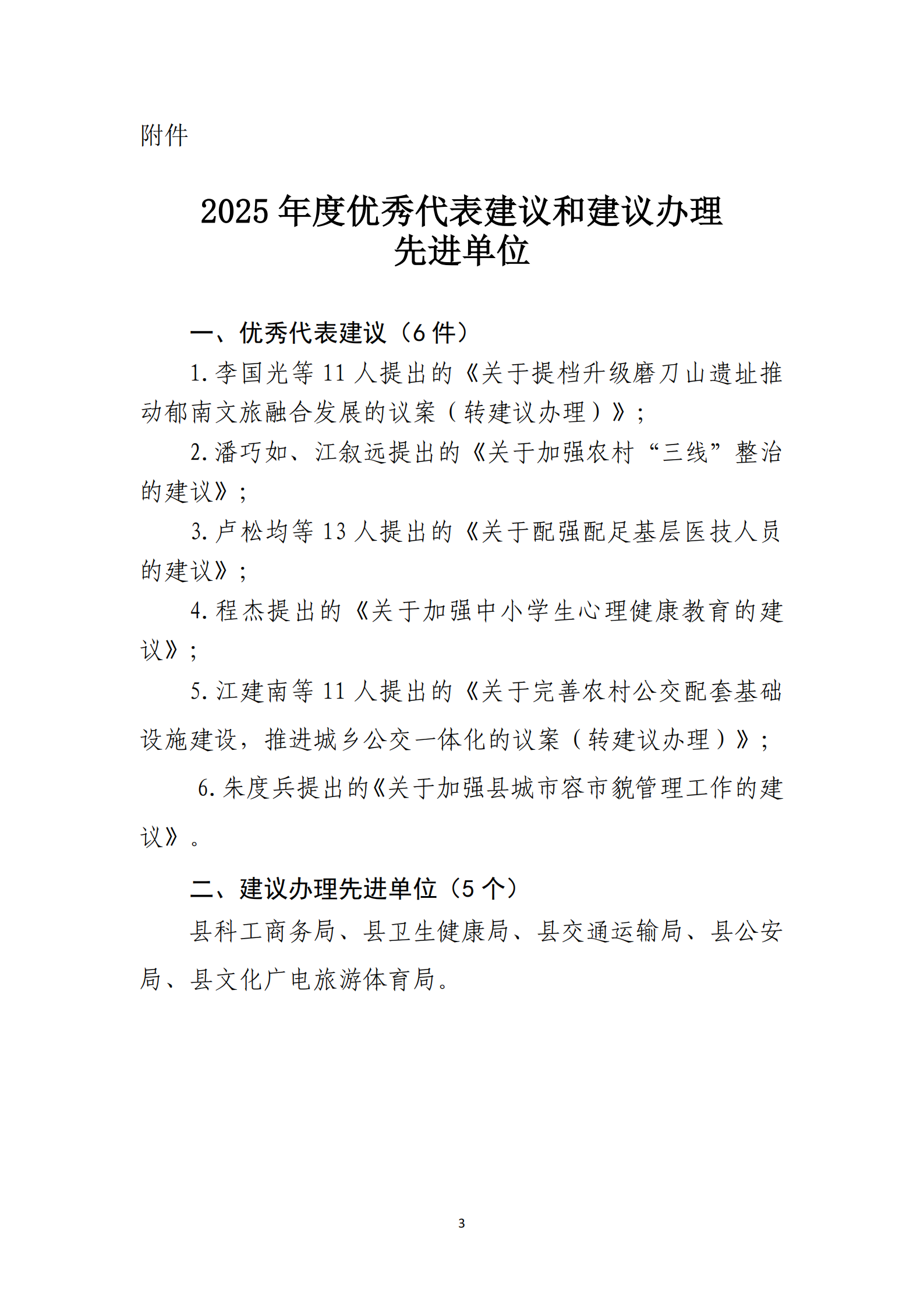 提取自郁南縣人大常委會關(guān)于表彰2025年度優(yōu)秀代表建議和建議辦理先進(jìn)單位的決定(通過) _3.png